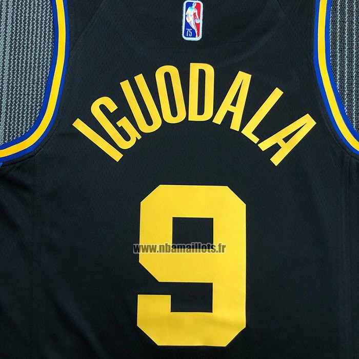 Maillot Golden State Warriors Andre Iguodala NO 9 Ville 2021-22 Noir